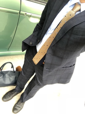「COMME CA ISM（コムサイズム）のアイテム（セットアップ）」を使った、ばっしーさん（メンズ・160cm）の春コーディネート