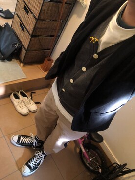 「CONVERSE（コンバース）のALL STAR HI（スニーカー）」を使った、ばっしーさん（メンズ・160cm）の春コーディネート
