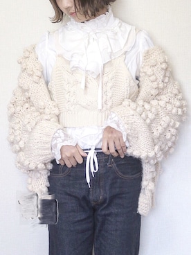 「ハイウエストストレートジーンズ」｜ポさん（レディース・160cm）の冬コーディネート