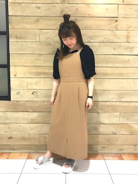 「archives（アルシーヴ）のアイテム（オールインワン・サロペット）」を使った、あやかさん（レディース・155cm）の夏コーディネート