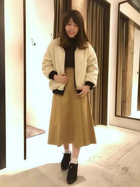 「archives（アルシーヴ）のアイテム（ブルゾン）」を使った、あやかさん（レディース・155cm）の冬コーディネート