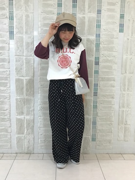 「archives（アルシーヴ）のアイテム（キャスケット）」を使った、あやかさん（レディース・155cm）の春コーディネート