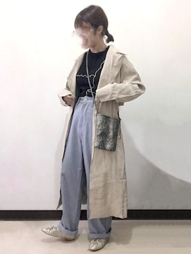 「apres jour mignon（アプレジュールミニョン）のアイテム（トレンチコート）」を使った、ビ﹏台湾人日本在住さん（レディース・152cm）の秋コーディネート