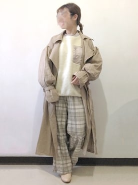 「apres jour（アプレジュール）のアイテム（トレンチコート）」を使った、ビ﹏台湾人日本在住さん（レディース・152cm）の秋コーディネート