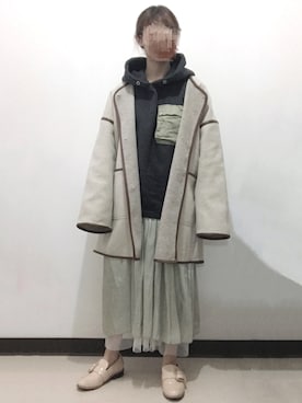 「rps（アールピーエス）のアイテム（ノーカラージャケット）」を使った、ビ﹏台湾人日本在住さん（レディース・152cm）の秋コーディネート
