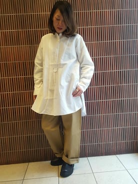 「Nigel Cabourn（ナイジェルケーボン）のアイテム」を使った、yamaayuさん（レディース・151cm）の春コーディネート