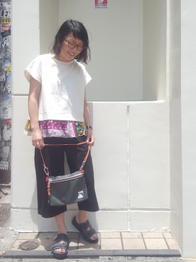 「POLeR OUTDOOR STUFF（ポーラーアウトドアスタッフ）のアイテム」を使った、yamaayuさん（レディース・151cm）の夏コーディネート