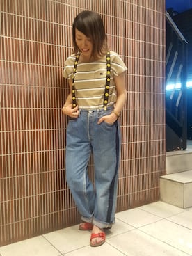 「BEAVER（ビーバー）のアイテム（パンツ）」を使った、yamaayuさん（レディース・151cm）の夏コーディネート