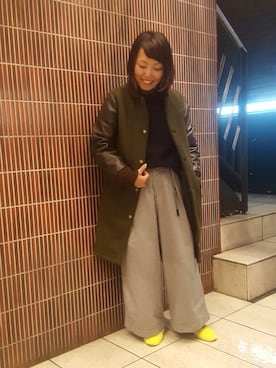 「SKOOKUM（スクーカム）のアイテム（その他アウター）」を使った、yamaayuさん（レディース・151cm）の秋コーディネート
