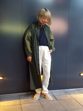 「GRANDMA MAMA DAUGHTER（グランマママドーター）のアイテム」を使った、yamaayuさん（レディース・151cm）の夏コーディネート