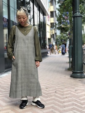 「MANASTASH（マナスタッシュ）のアイテム（レッグウェア）」を使った、yamaayuさん（レディース・151cm）の秋コーディネート