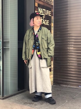 「POLeR OUTDOOR STUFF（ポーラーアウトドアスタッフ）のアイテム」を使った、yamaayuさん（レディース・151cm）の冬コーディネート