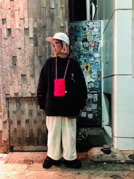「AlexanderLeeChang（アレキサンダーリーチャン）のアイテム（帽子）」を使った、yamaayuさん（レディース・151cm）の冬コーディネート