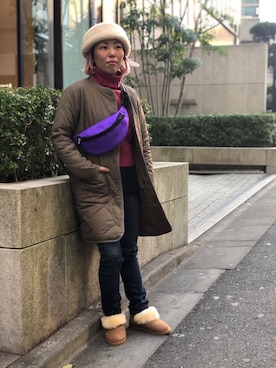 「MANASTASH（マナスタッシュ）のアイテム（ジャケット/アウター）」を使った、yamaayuさん（レディース・151cm）の冬コーディネート