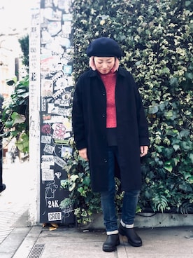 「TIGRE BROCANTE（ティグルブロカンテ）のアイテム（ステンカラーコート）」を使った、yamaayuさん（レディース・151cm）の冬コーディネート