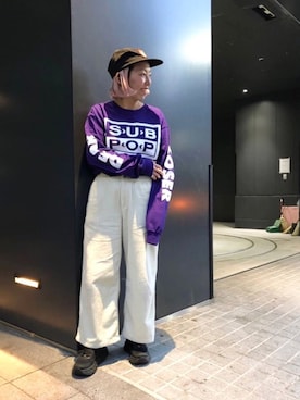 「SUB POP（サブポップ）のアイテム」を使った、yamaayuさん（レディース・151cm）の冬コーディネート