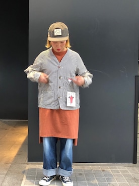 「POLeR OUTDOOR STUFF（ポーラーアウトドアスタッフ）のアイテム」を使った、yamaayuさん（レディース・151cm）の冬コーディネート
