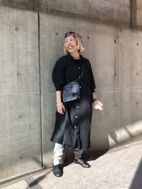 yamaayuさんの「and wander(アンドワンダー)  CUBEN FIBER SACOCHE」を使ったコーディネート