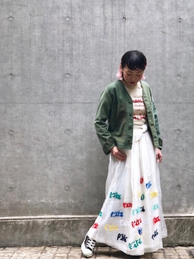 「D.M.G.（ドミンゴ）のアイテム（パンツ）」を使った、yamaayuさん（レディース・151cm）の春コーディネート