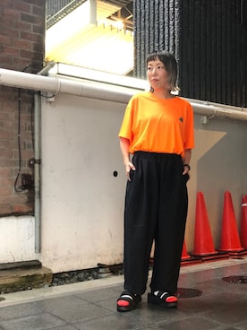 「AlexanderLeeChang（アレキサンダーリーチャン）のアイテム（トップス）」を使った、yamaayuさん（レディース・150cm）の夏コーディネート