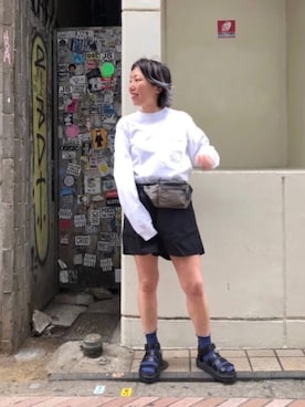 「MANASTASH（マナスタッシュ）のアイテム」を使った、yamaayuさん（レディース・151cm）の春コーディネート