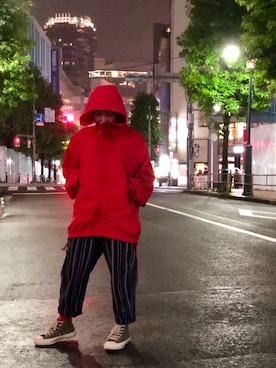 「MANASTASH（マナスタッシュ）のアイテム（マウンテンパーカー）」を使った、yamaayuさん（レディース・151cm）の夏コーディネート