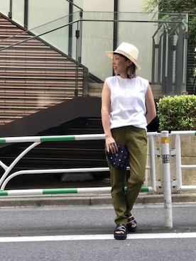 「アイテム（ポーチ）」を使った、yamaayuさん（レディース・151cm）の夏コーディネート