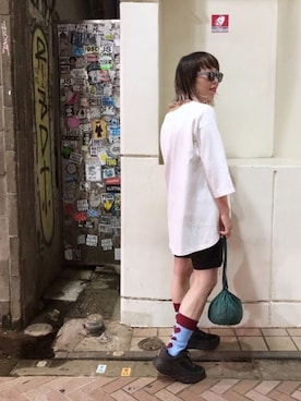「ROSTER SOX（ロスターソックス）のアイテム」を使った、yamaayuさん（レディース・151cm）の夏コーディネート