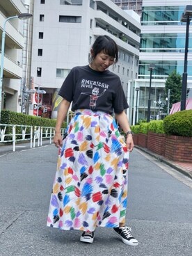 「FUNG（ファング）のアイテム（トップス）」を使った、yamaayuさん（レディース・151cm）の夏コーディネート