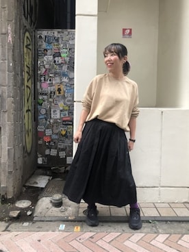 「GRANDMA MAMA DAUGHTER（グランマママドーター）のアイテム」を使った、yamaayuさん（レディース・151cm）の秋コーディネート