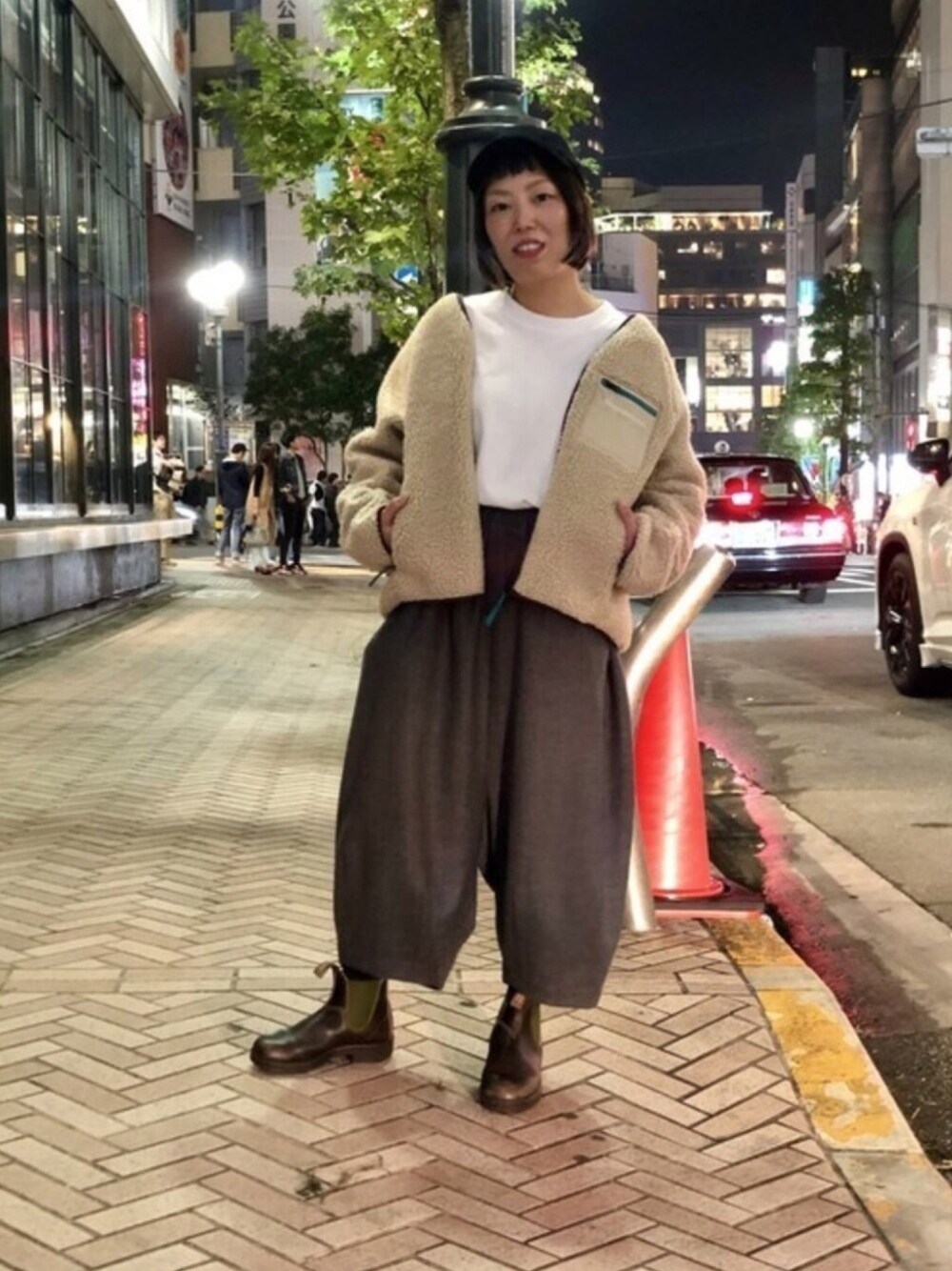 「MANASTASHのMANASTASH/マナスタッシュ　PONGO JACKET ポンゴジャケット　ボアフリース（ブルゾン、ベージュ系）」を使った、yamaayuさん（レディース・151cm）の秋コーディネートの1枚目の写真