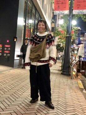 「MYSTERY RANCH（ミステリーランチ）のアイテム（バッグ）」を使った、yamaayuさん（レディース・151cm）の秋コーディネート