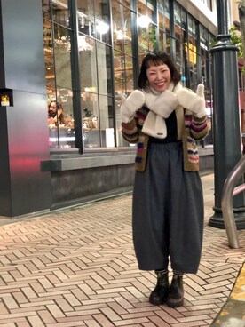 「rasox（ラソックス）のアイテム（レッグウェア）」を使った、yamaayuさん（レディース・151cm）の秋コーディネート
