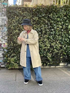 「ボーイッシュ」｜「アイテム（ステンカラーコート）」を使った、yamaayuさん（レディース・151cm）の春コーディネート