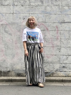 「URVIN（アービン）のアイテム」を使った、yamaayuさん（レディース・151cm）の夏コーディネート