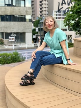 「D.M.G.（ドミンゴ）のアイテム」を使った、yamaayuさん（レディース・151cm）の夏コーディネート