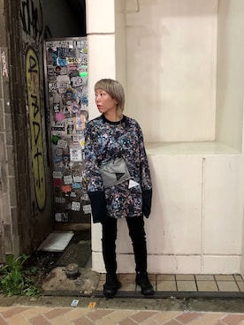 「and wander（アンドワンダー）のアイテム（Tシャツ/カットソー）」を使った、yamaayuさん（レディース・151cm）の夏コーディネート