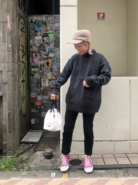 「MANASTASH（マナスタッシュ）のアイテム（バッグ）」を使った、yamaayuさん（レディース・151cm）の秋コーディネート