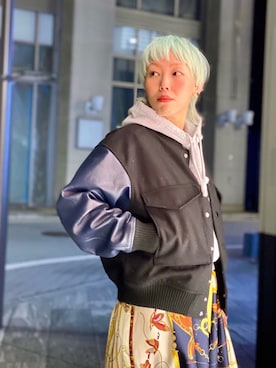 「SKOOKUM（スクーカム）のアイテム（ブルゾン）」を使った、yamaayuさん（レディース・151cm）の冬コーディネート