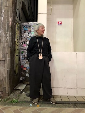「MANASTASH（マナスタッシュ）のアイテム（キーケース/キーアクセサリー）」を使った、yamaayuさん（レディース・151cm）の冬コーディネート