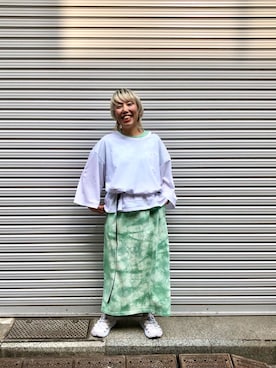 「MANASTASH（マナスタッシュ）のアイテム（PC・スマホグッズ/家電）」を使った、yamaayuさん（レディース・151cm）の春コーディネート