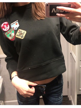 「DSQUARED2（ディースクエアード）のアイテム（パーカー）」を使った、Tsuchiya Nauさん（レディース・166cm）の冬コーディネート