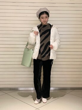 「PAGEBOY（ページボーイ）のアイテム（ハンチング/ベレー帽）」を使った、jayさん（レディース・162cm）の冬コーディネート