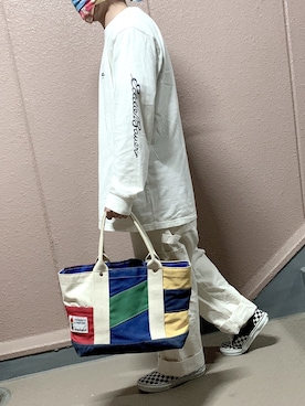 「Eddie Bauer（エディーバウアー）のアイテム（Tシャツ/カットソー）」を使った、isshyfumiさん（メンズ・164cm）の春コーディネート