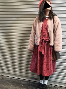 「POU DOU DOU（プードゥドゥ）のアイテム（シャツワンピース）」を使った、たかきさんさん（レディース・152cm）の春コーディネート