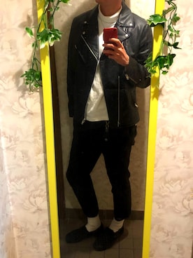 「N.HOOLYWOOD」｜「アイテム（スリッポン）」を使った、AKIさん（メンズ・183cm）の春コーディネート