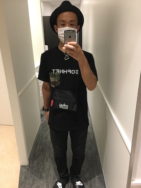 「MACKDADDY（マックダディー）のアイテム（パンツ）」を使った、マイケルタクーヤさん（メンズ・167cm）の夏コーディネート