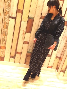 「snidel」｜「アイテム（ブルゾン）」を使った、C.さん（レディース・166cm）の冬コーディネート