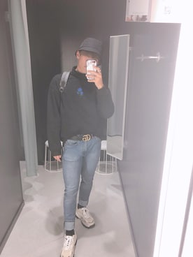 「H&M DIVIDED（エイチアンドエム　ディヴァイデッド）のアイテム（帽子）」を使った、SOTA🌹さん（メンズ・179cm）の冬コーディネート