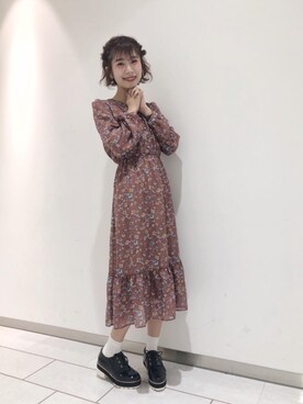 Majestic Legon マジェスティックレゴン の Vネック花柄ワンピース ワンピース Wear